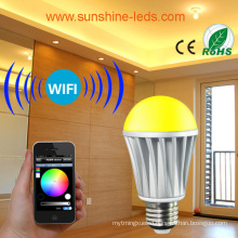 7W Wireless RGB/RGBW LED WiFi/Blue Teeth Bulb with Controller